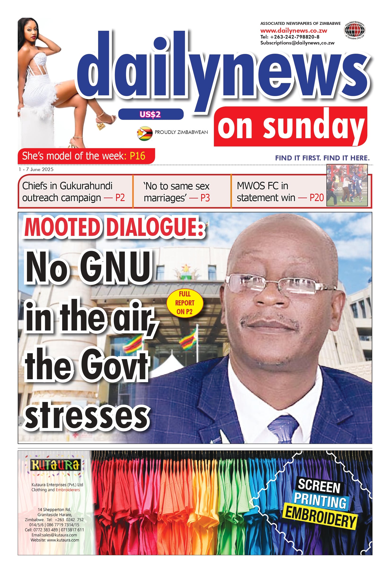 Sunday 1 June 2025